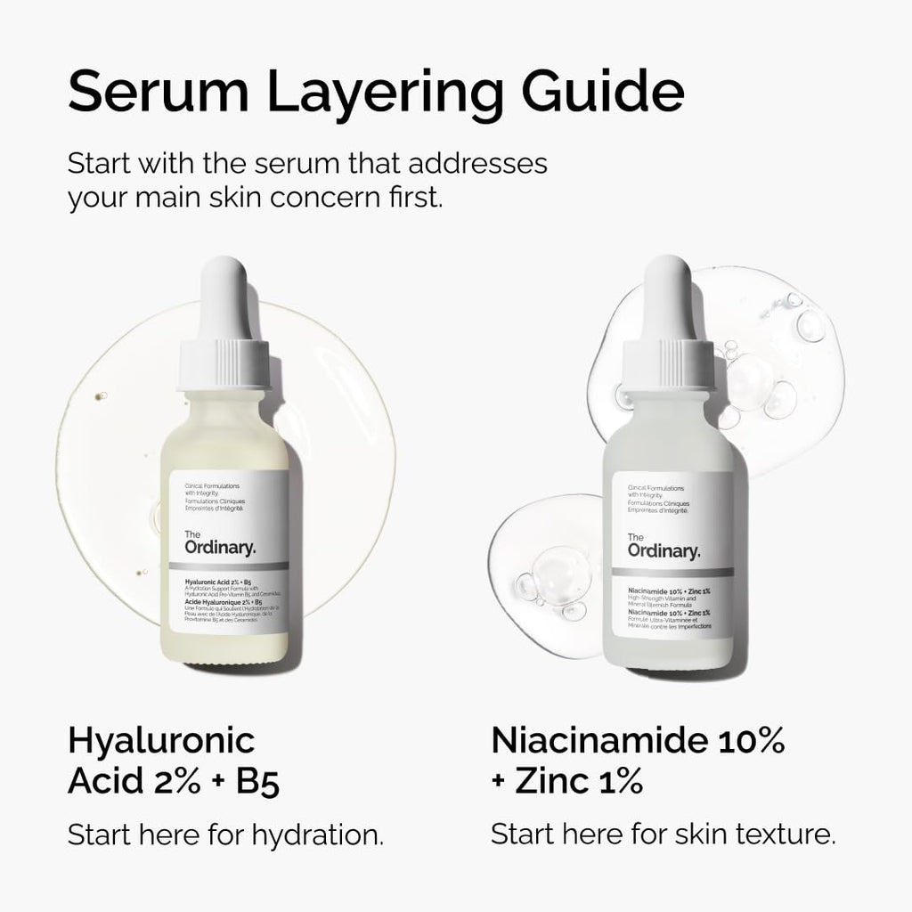 The Ordinary Hyaluronic Acid 2% + B5 (with Ceramides), Multi-Depth Hydration Serum for Plumper, Smoother Skin
