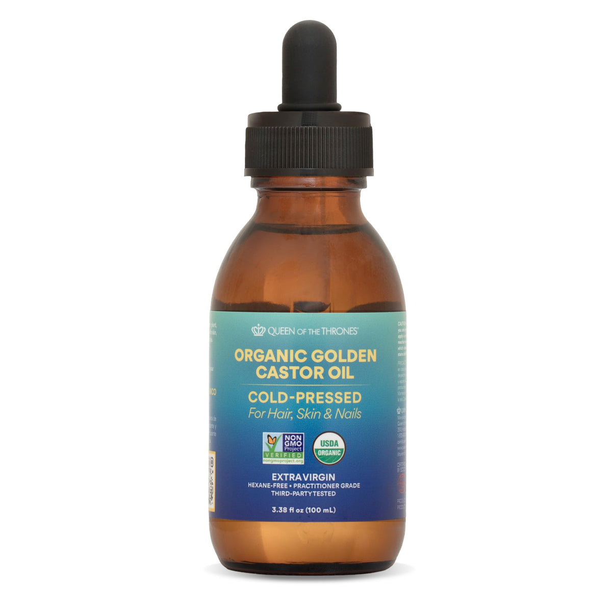 QUEEN OF THE THRONES Organic Golden Castor Oil, 16.9 oz, 500 ml