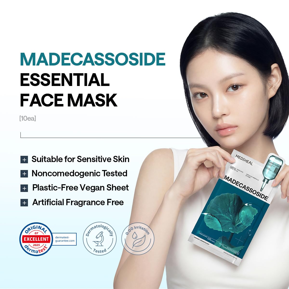 MEDIHEAL Madecassoside Essential Face Sheet Mask, Blemish Repair (10ea)