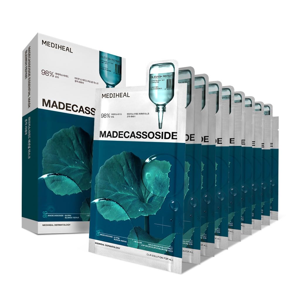 MEDIHEAL Madecassoside Essential Face Sheet Mask, Blemish Repair (10ea)