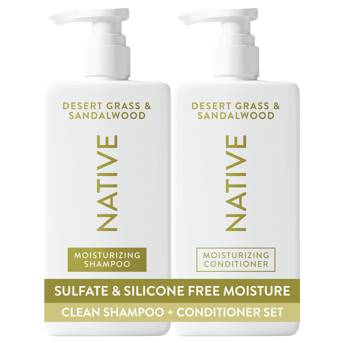 Native Shampoo and Conditioner Contain Naturally Derived Ingredients| All Hair Type Color & Treated, Fine to Dry Damaged, Sulfate & Dye Free - Almond & Shea Butter, 16.5 fl oz each (2 pack)