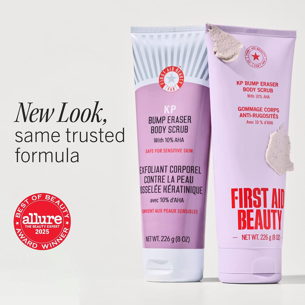 First Aid Beauty KP Bump Eraser Body Scrub, 10% AHA Body Exfoliator