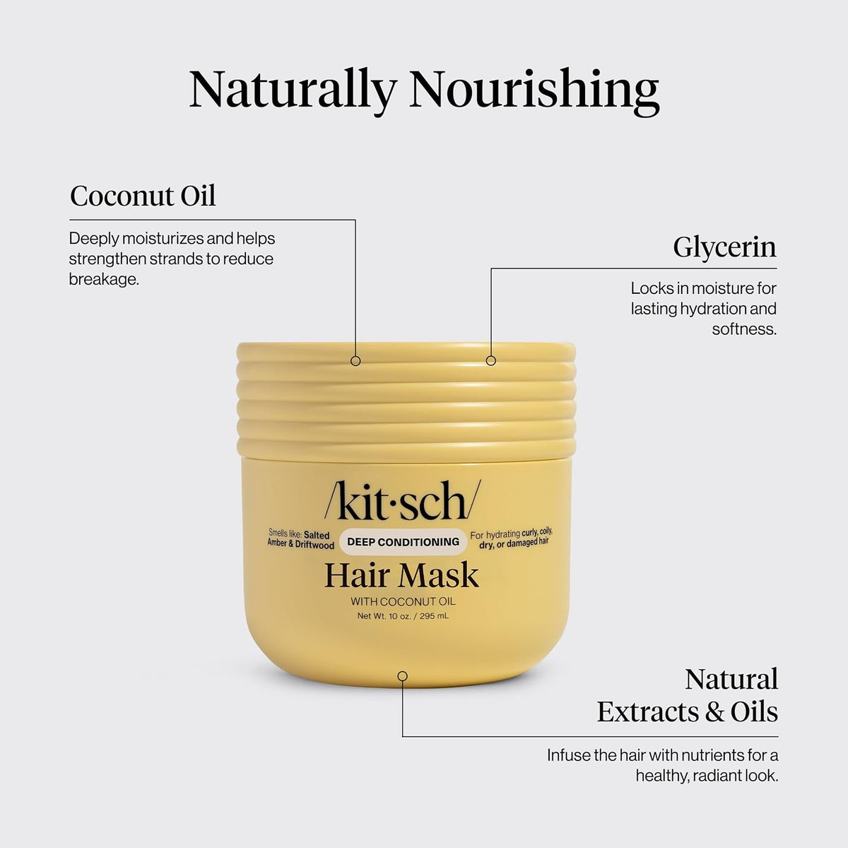 Kitsch Moisturizing Coconut Oil Hair Mask for Damaged Hair – 10 oz