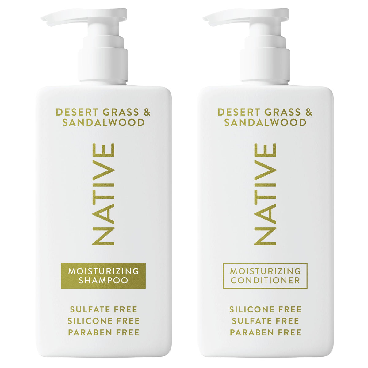 Native Shampoo and Conditioner Contain Naturally Derived Ingredients| All Hair Type Color & Treated, Fine to Dry Damaged, Sulfate & Dye Free - Almond & Shea Butter, 16.5 fl oz each (2 pack)