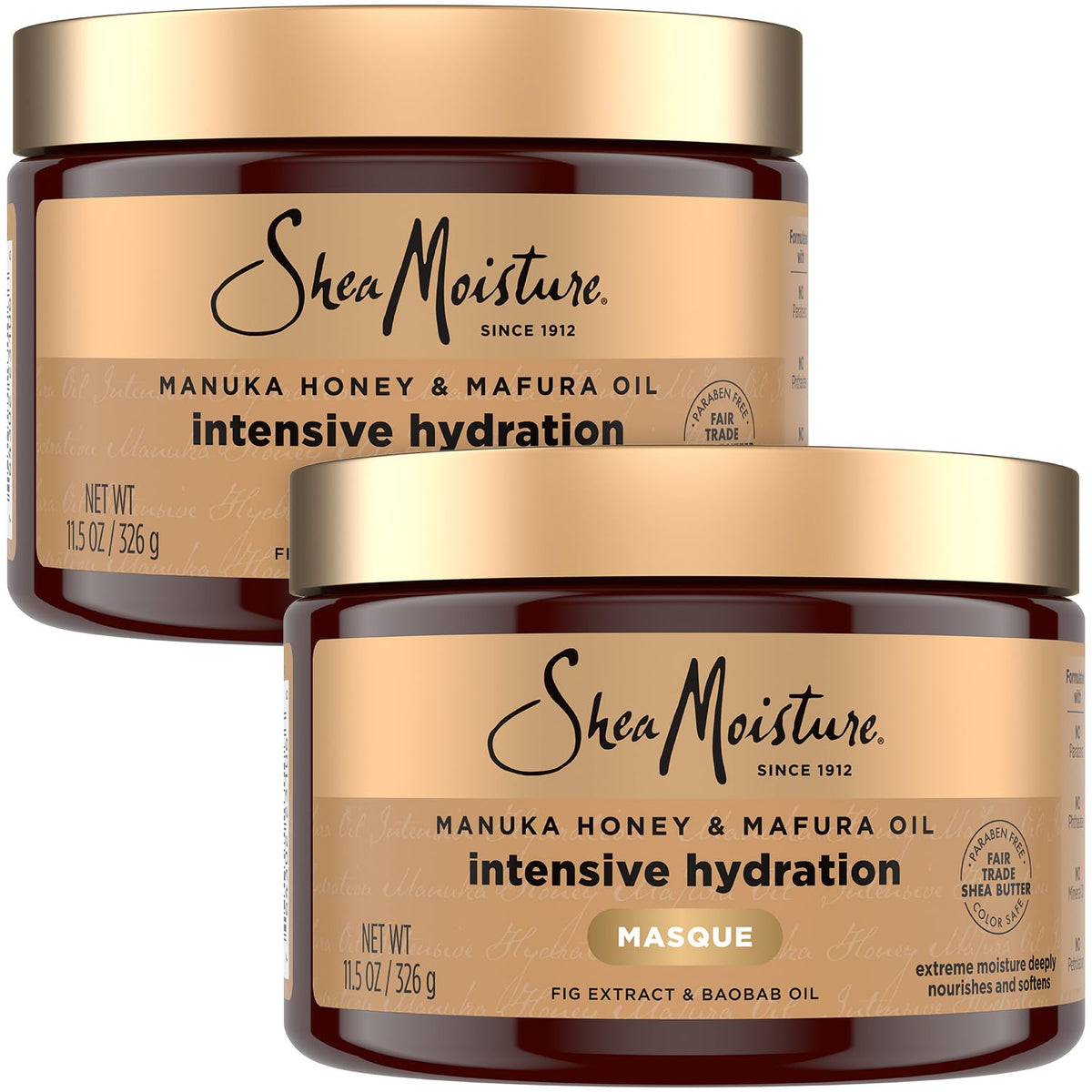 Shea Moisture Intensive Hydration Hair Masque Manuka Honey & Mafura Oil For Dry, Damaged Hair Deep Conditioning Hair Treatment 11.5 oz