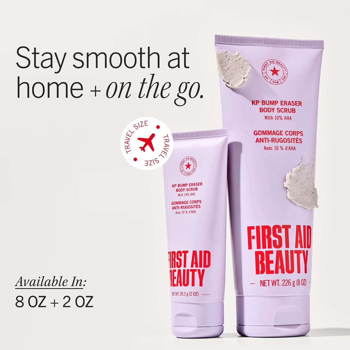First Aid Beauty KP Bump Eraser Body Scrub, 10% AHA Body Exfoliator