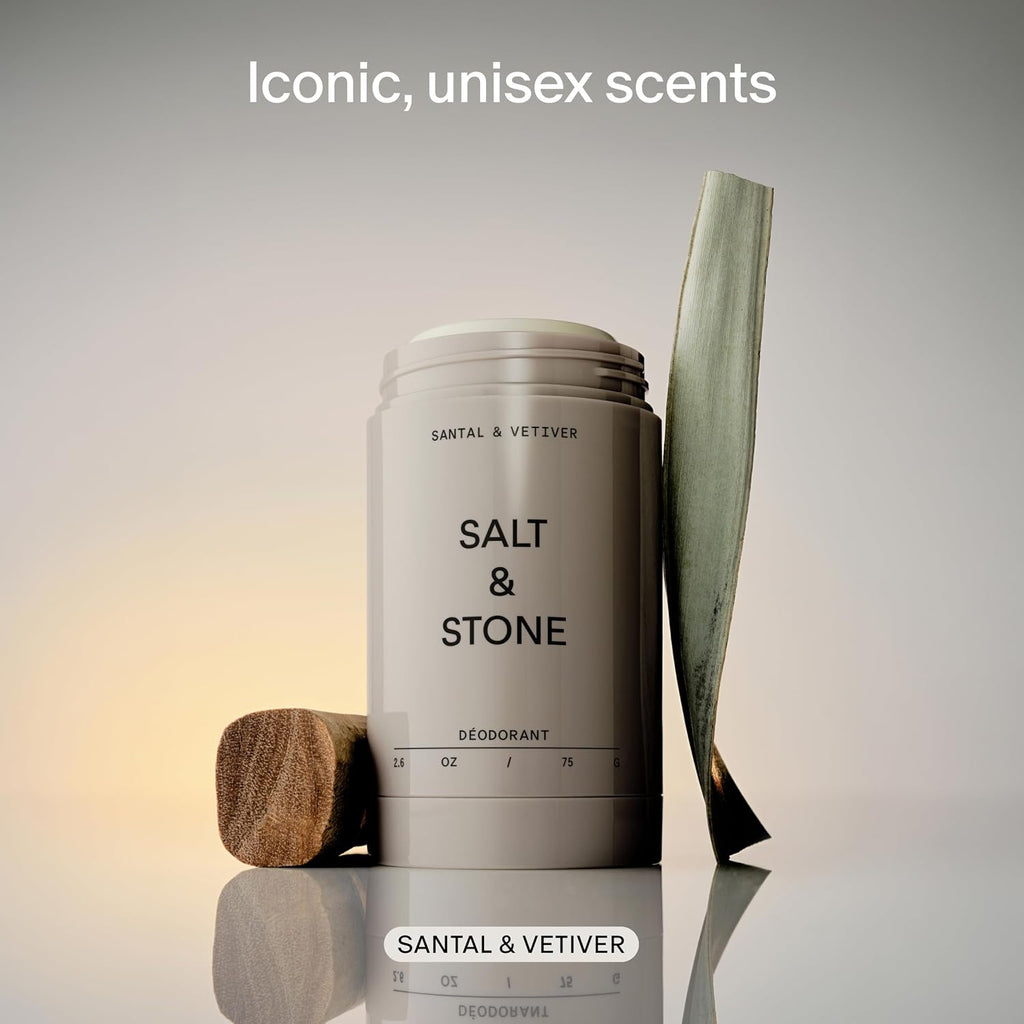 Salt & Stone Aluminum-Free Deodorant, Women & Men Santal & Vetiver 2.6 oz