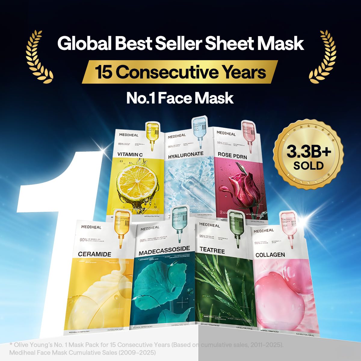 MEDIHEAL Madecassoside Essential Face Sheet Mask, Blemish Repair (10ea)