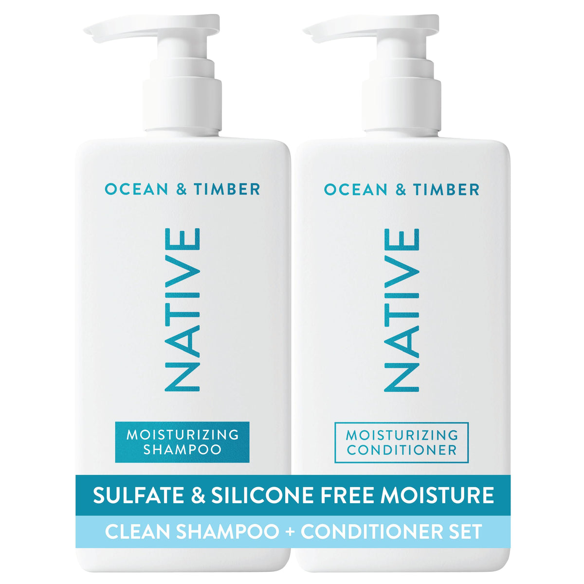 Native Shampoo and Conditioner Contain Naturally Derived Ingredients| All Hair Type Color & Treated, Fine to Dry Damaged, Sulfate & Dye Free - Almond & Shea Butter, 16.5 fl oz each (2 pack)
