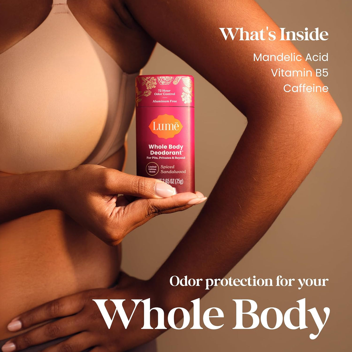 Lume Whole Body Deodorant - Solid Stick - 2.6 oz (Spiced Sandalwood)