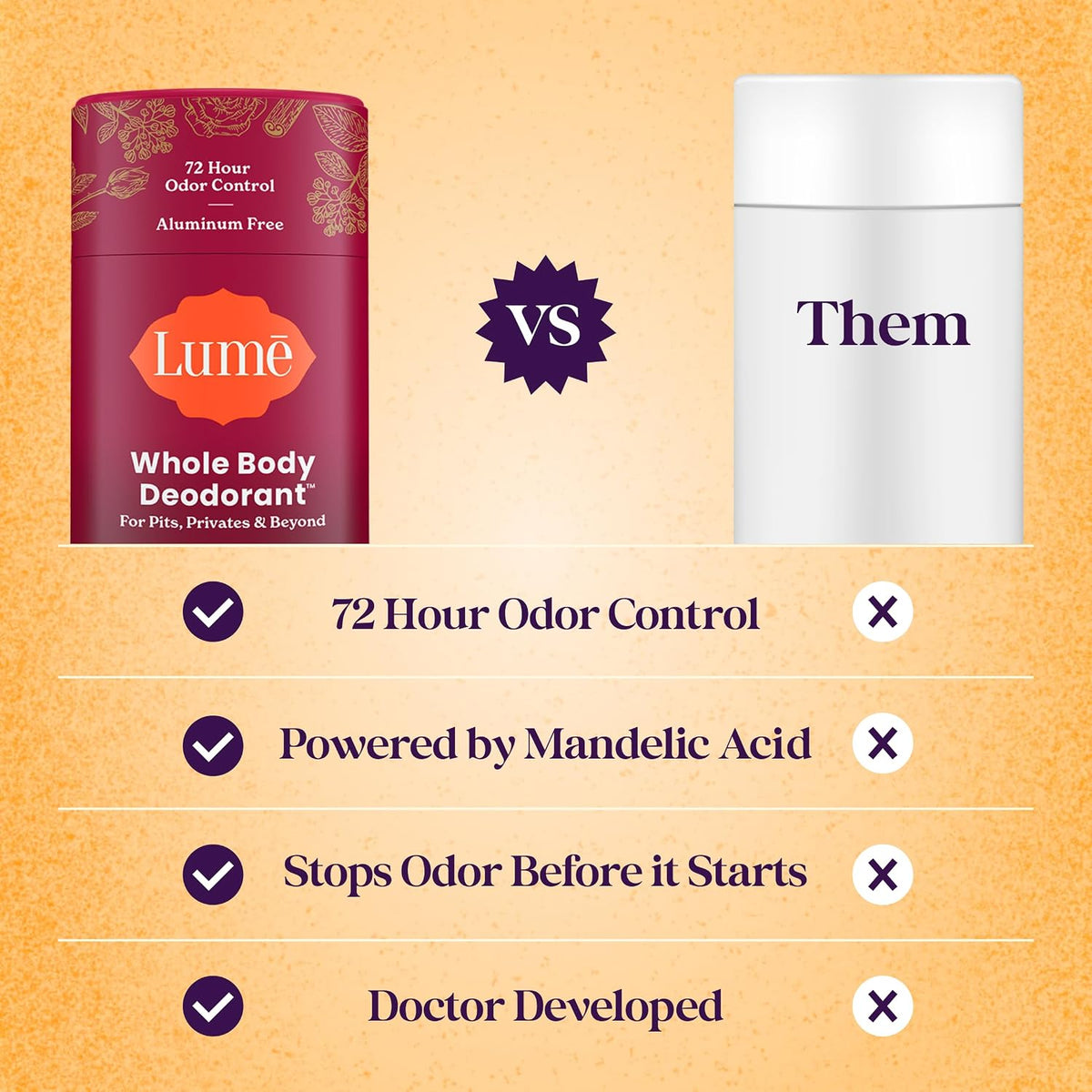 Lume Whole Body Deodorant - Solid Stick - 2.6 oz (Spiced Sandalwood)